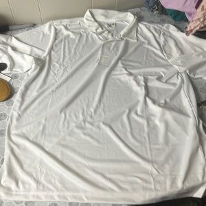 Team 365 Large White Short Sleeve Collared Polo Top